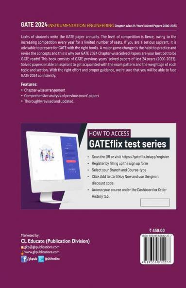 GATE 2024 Instrumentation Engineering - 24 Years Chapter-wise Solved Papers 2000-2023