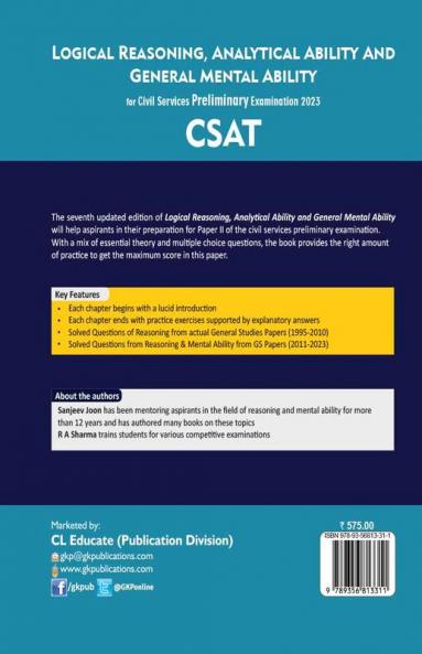 UPSC 2024 : GS Paper II (CSAT) : Logical Reasoning Analytical Ability & General Mental Ability 7ed by Access