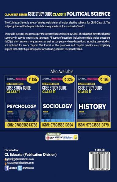 CL Master Series 2023-24 : CBSE Study Guide - Class 11 - Political Science
