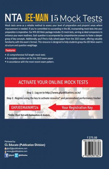 Nta Jee Main 2024 : 15 Mock Tests By Gkp
