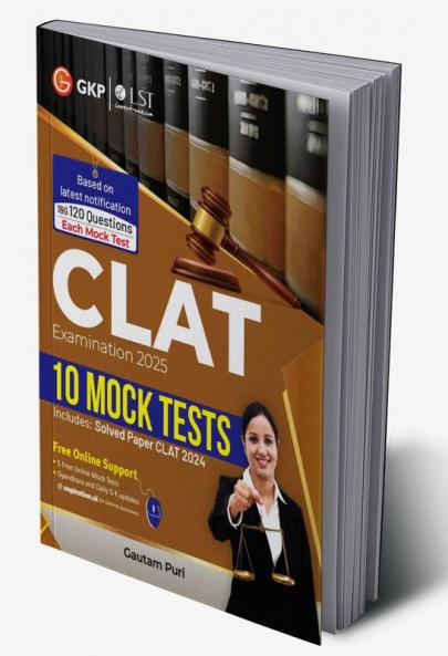 GKP CLAT 2025 : 10 Mock Tests (Includes CLAT 2024 Solved Paper)
