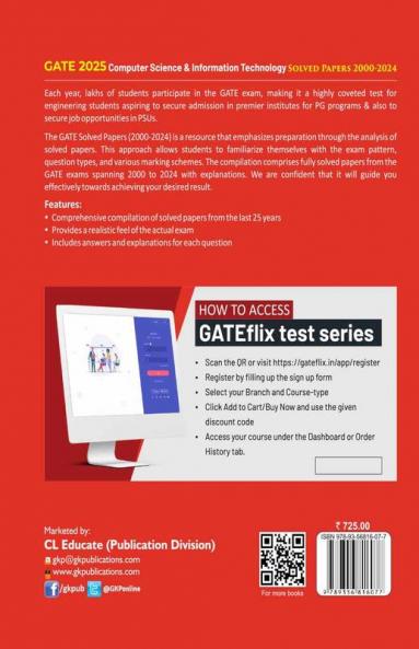 GKP GATE 2025 : Computer Science and Information Technology - Solved Papers (2000-2024)
