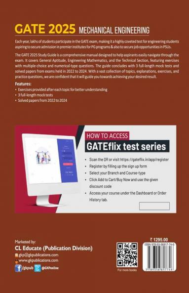 GKP GATE 2025 : Mechanical Engineering - Guide (Includes solved paper of 2024 exam)