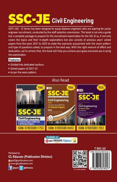 GKP SSC 2024 : Junior Engineer - Civil Engineering - Guide | Solved Papers 2017-23