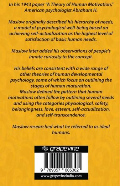 A Theory of Human Motivation (Hardcover Library Edition)