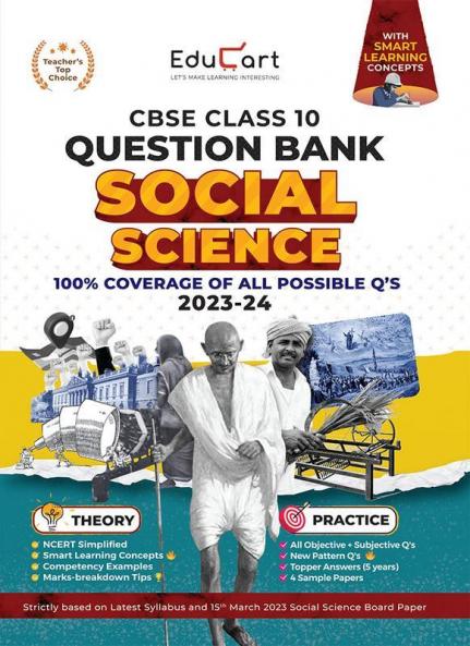 Educart CBSE Class 10 Question Bank  SOCIAL SCIENCE for 2023-2024