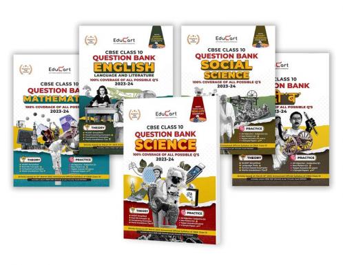 (OLD) Educart CBSE Class 10 Question Bank SCIENCE MATHS SOCIAL SCIENCE ENGLISH & HINDI B For 2023-2024 (Combo of 5 Books)