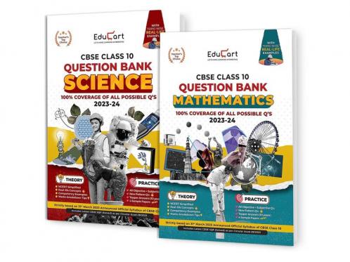 (OLD) Educart CBSE Class 10 Question Bank SCIENCE & MATHS For 2023-2024 (Combo of 2 Books)