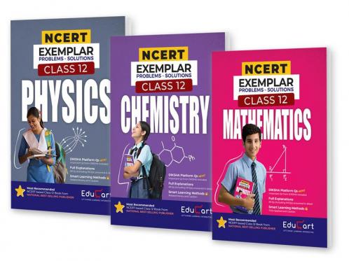 Educart Class 12 NCERT Exemplar Problems Solutions 2024-25 Physics | Chemistry | Mathematics (For 2025 Exam) Bundle of 3 Books
