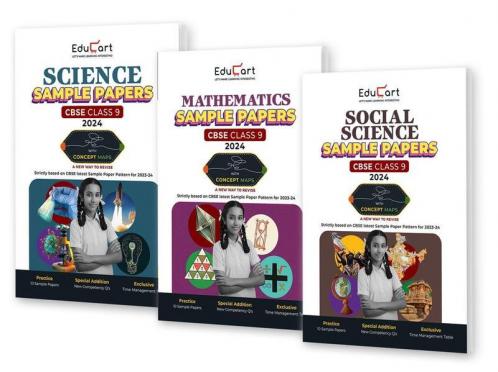 Educart Cbse Class 9 Sample Papers Bundle - Science Maths & Social Science 2023-24 (Introducing Revision Maps And Past Year Papers) 2024