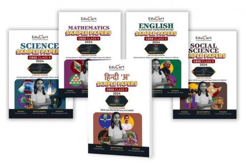 Educart Cbse Class 9 Sample Papers Bundle - Science Maths Social Science English & Hindi A 2023-24 (Introducing Revision Maps And Past Year Papers) 2024