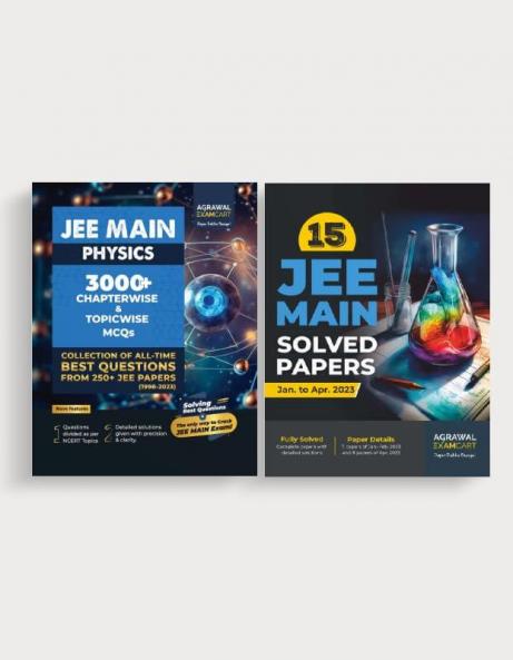 Examcart 15 JEE Main Solved Papers (January To April 2023) + JEE Main Physics Chapter-Wise Solved Papers for 2024 Exams in English (2 Books Combo)
