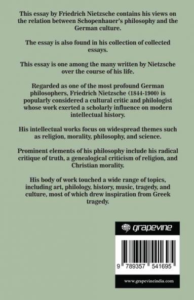 The Relation of Schopenhauer's Philosophy to a German Culture