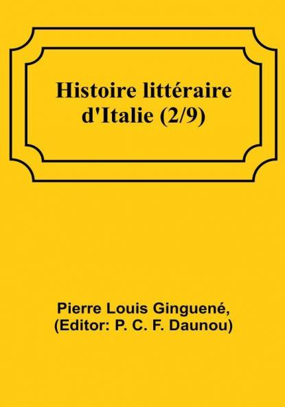 Histoire litteraire d'Italie (2/9)