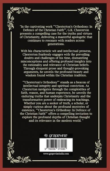 Chesterton's Orthodoxy: In Defence of the Christian Faith (Grapevine Press)