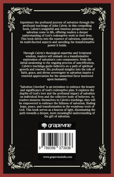 Salvation Unveiled: The Redemptive Work of God (Grapevine Press)