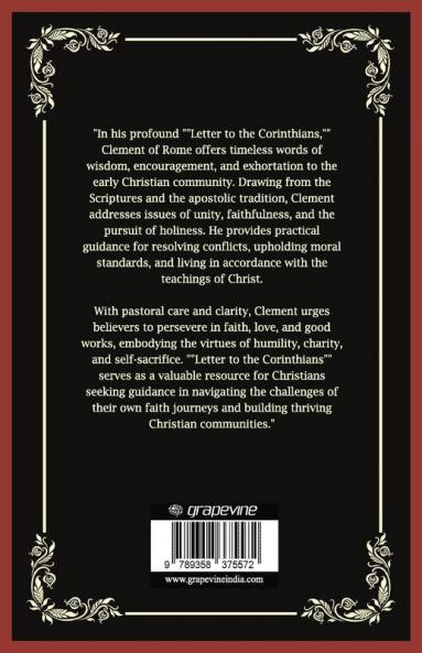 Letter to the Corinthians: Words of Wisdom and Exhortation (Grapevine Press)