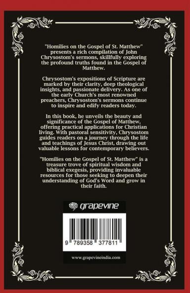 Homilies on the Gospel of St. Matthew: Unveiling the Life and Teachings of Jesus (Grapevine Press)