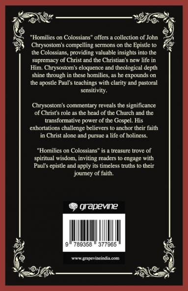 Homilies on Colossians: Supremacy of Christ (Grapevine Press)