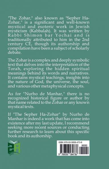 The Sepher Ha-Zohar Or The Book of Light