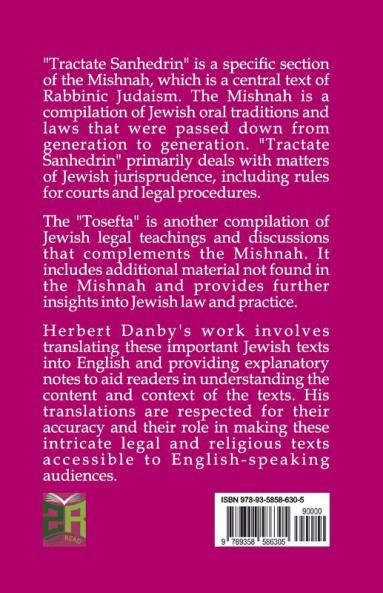Tractate Sanhedrin Mishnah and Tosefta