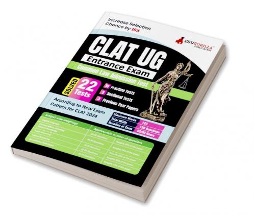 CLAT UG Entrance Exam 2024 - Common Law Admission Test - 10 Practice Tests 10 Sectional Tests and 3 Previous Year Papers (Solved MCQs) with Free Access to Online Tests