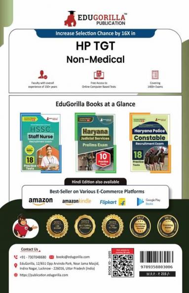 HP TGT Non - Medical Exam Book 2023 (English Edition) | Himachal Pradesh - Trained Graduate Teacher | 10 Practice Tests (1500 Solved MCQ) with Free Access To Online Tests