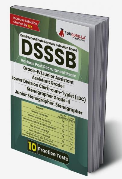 DSSSB Various Post Recruitment Exam 2024 : LDC Junior Assistant Stenographer and Others (English Edition Book) | 10 Solved Practice Tests (Section-A) with Free Access to Online Tests