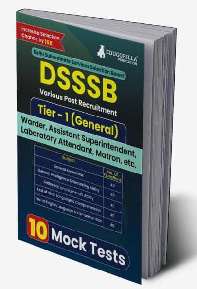 DSSSB Various Post Recruitment Exam 2024 (English Edition) | Tier-1 (General) - Warder Matron Laboratory Attendant Assistant Superintendent | 10 Practice Tests (2000 Solved MCQ)