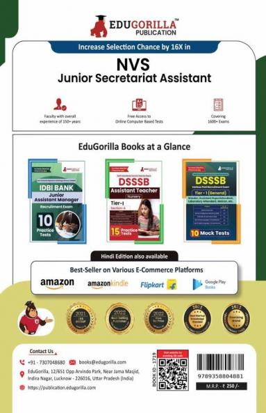 NVS Junior Secretariat Assistant Exam 2024 | HQRS RO Cadre JNV Cadre Recruitment | 15 Solved Practice Mock Test with Free Access to Online Test Series