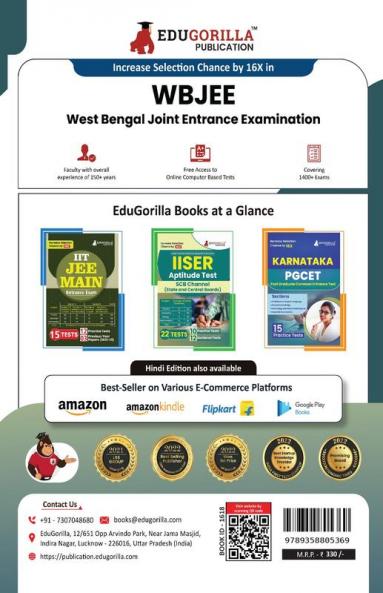 WB JEE 2024 : West Bengal Joint Entrance Examination Paper I (Mathematics) & Paper II (Physics & Chemistry) | 20 MockTests (1500+ Solved MCQ) with Free Access To Online Tests