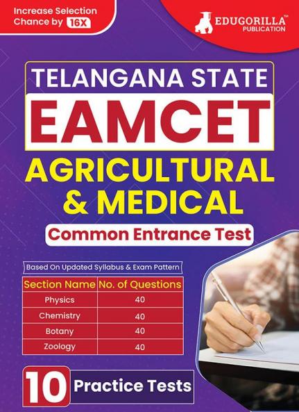 TS EAMCET : Agricultural and Medical Entrance Exam Prep Book | Physics Chemistry Botany Zoology | 10 Solved Practice Mock Tests (1600+ MCQs) with Free Access to Online Tests