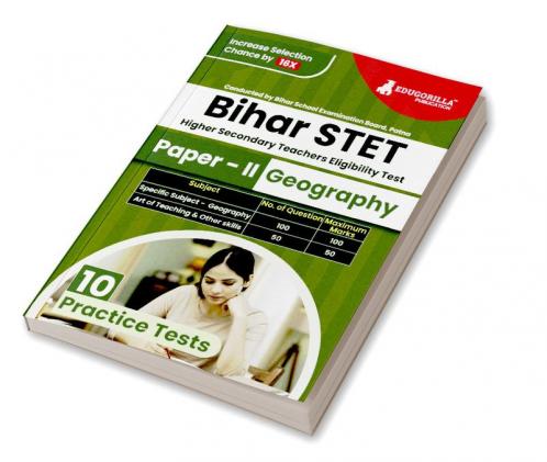 Bihar STET Paper II : Geography 2024 (English Edition) | Higher Secondary (Class 11 & 12) - Bihar School Examination Board (BSEB) - 10 Practice Tests with Free Access To Online Tests