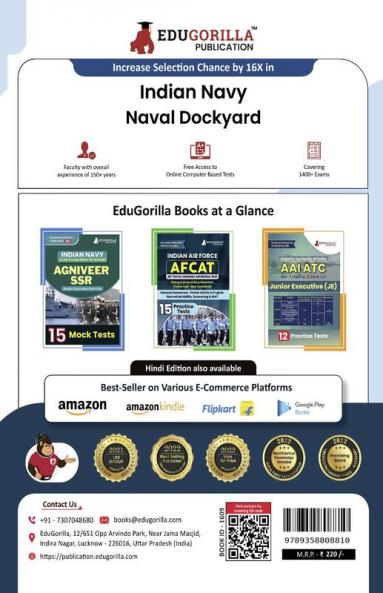 Indian Navy Naval Dockyard Apprentice Recruitment Exam Book 2024 (English Edition) - 30 Practice Tests (1500 Solved MCQs) with Free Access To Online Tests
