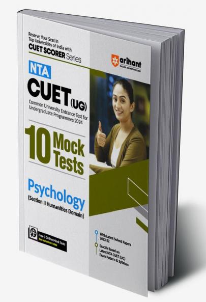 Arihant NTA CUET UG 10 Mock Test For Section 2 Humanities Domain Psychology Exam Book For CUET 2024