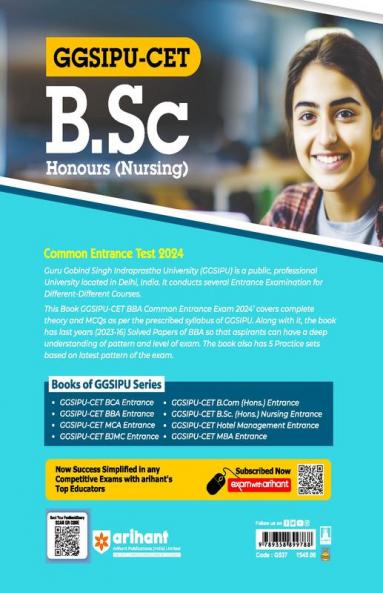 GGSIPU -CET B.Sc (Hons.) NURSING Common Entrance Test  2024