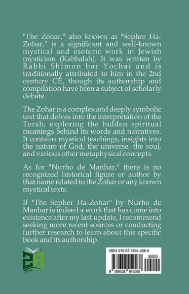 The Sepher Ha-Zohar Or The Book of Light