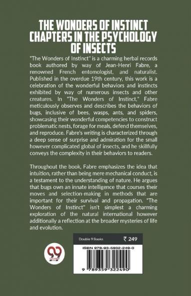 The Wonders Of Instinct Chapters In The Psychology Of Insects