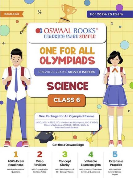 Oswaal One For All Olympiad Class 6 Science | Previous Years Solved Papers | For 2024-25 Exam