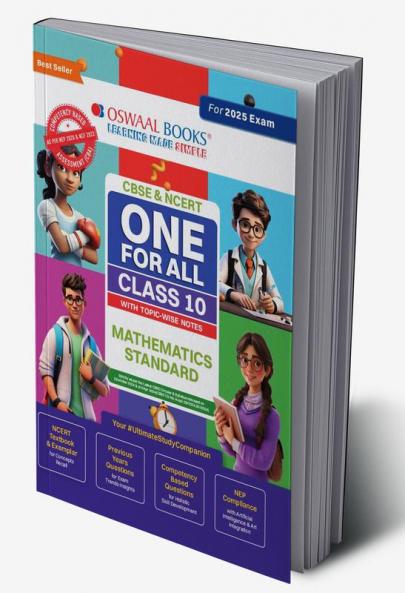 Oswaal CBSE & NCERT One for All Class 10 Mathematics (Standard) |With Topic Wise Notes For 2025 Board Exam