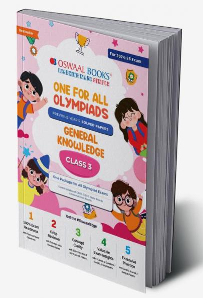 Oswaal One For All Olympiad Class 3 General Knowledge | Previous Years Solved Papers | For 2024-25 Exam