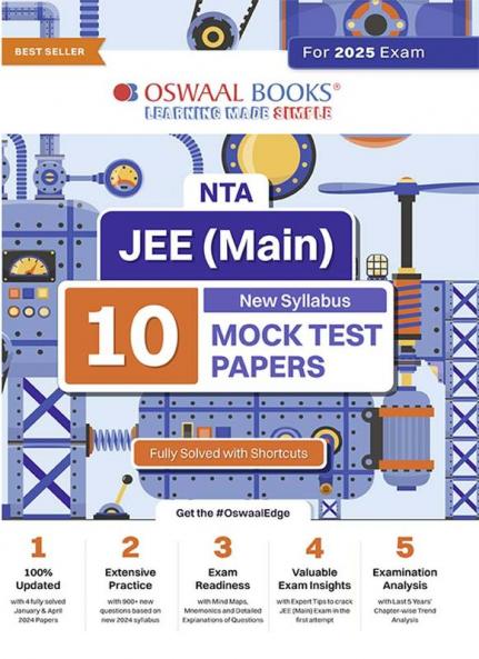Oswaal NTA JEE (Main) 10 Mock Test Papers Book | As Per New Syllabus | Fully Solved with Shortcuts | For 2025 Exam