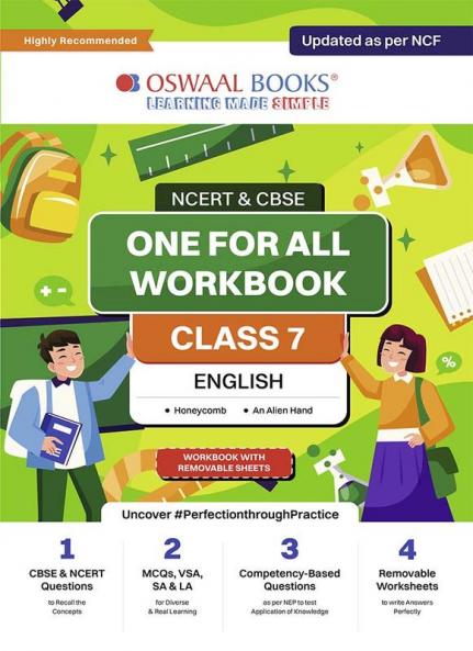 Oswaal NCERT & CBSE One For All Workbook | English | Class 7 | Updated As Per NCF | MCQ's | VSA | SA | LA | For Latest Exam