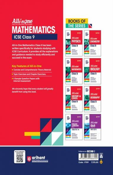 Arihant Arihant All In One Class 9th Mathematics for ICSE Exam 2024