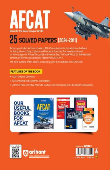 AFCAT | 25 Solved Papers (2024-2011) | English Medium