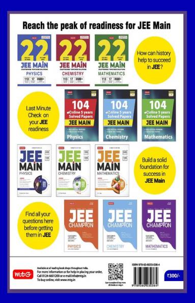 MTG 10 JEE Main Online 2024 Session1 Previous Year Solved Papers (Original Papers of All sittings) With Detailed Explanations | PYQs for Physics Chemistry & Mathematics