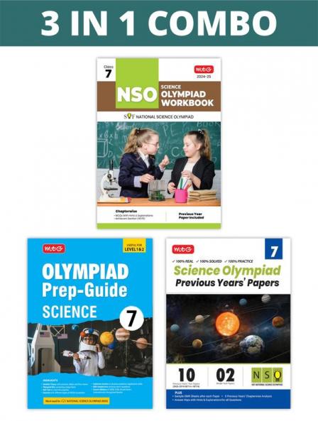 MTG National Science Olympiad (NSO) Workbook Prep-Guide & Previous Years Papers (PYQs) with Mock Test Paper Class 7 - SOF Olympiad Books For 2024-25 Exam (Set of 3 Books)