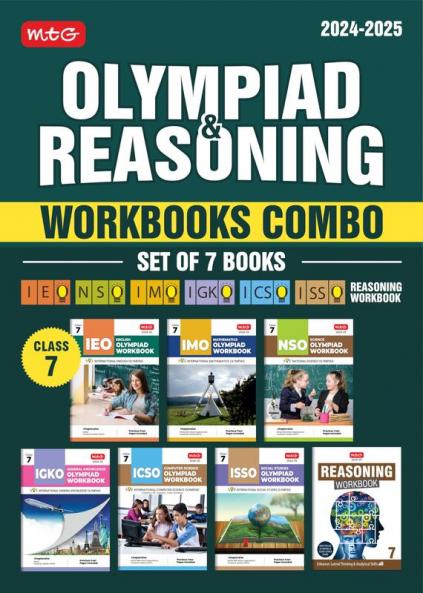 MTG NSO-IMO-IEO-ICSO-IGKO-ISSO Olympiad Workbook and Reasoning Book Combo Class 7 (Set of 7 Books) | MCQs Previous Years Paper & Achievers Section - SOF Olympiad Preparation Books For 2024-25 Exam