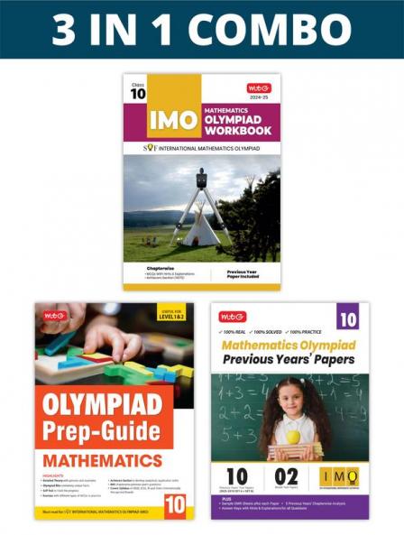 MTG International Mathematics Olympiad (IMO) Workbook Prep-Guide & Previous Years Papers (PYQs) with Mock Test Paper Class 10 - SOF Olympiad Books For 2024-25 Exam (Set of 3 Books)