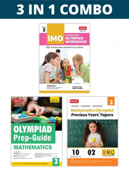 MTG International Mathematics Olympiad (IMO) Workbook Prep-Guide & Previous Years Papers (PYQs) with Mock Test Paper Class 3 - SOF Olympiad Books For 2024-25 Exam (Set of 3 Books)